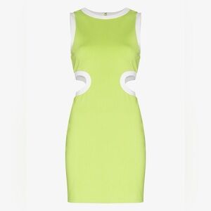 Staud Lime Green Mini Dolce Cutout Dress XL